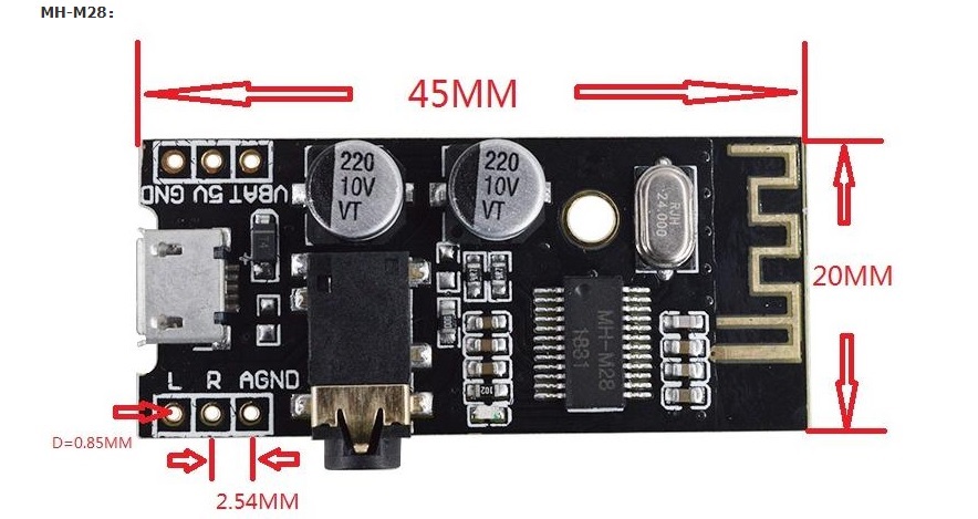Mạch giải mã âm thanh Bluetooth XH M18/M28/M38