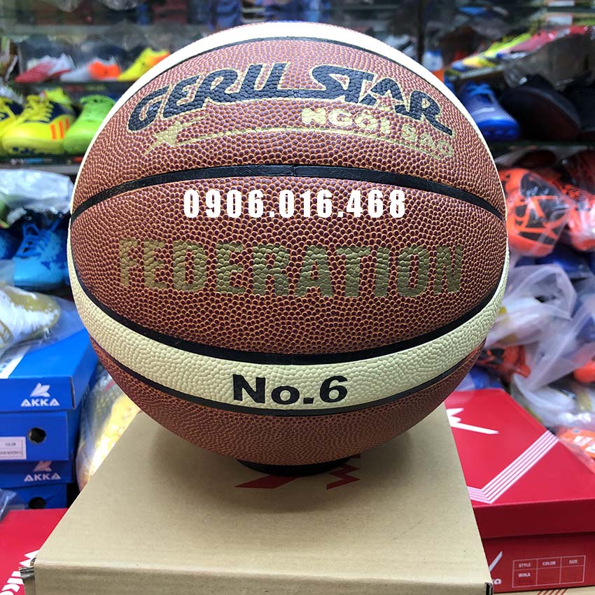 Quả bóng rổ da PU Gerustar – Size 6, 7 (Tặng kim bơm và túi đựng bóng)