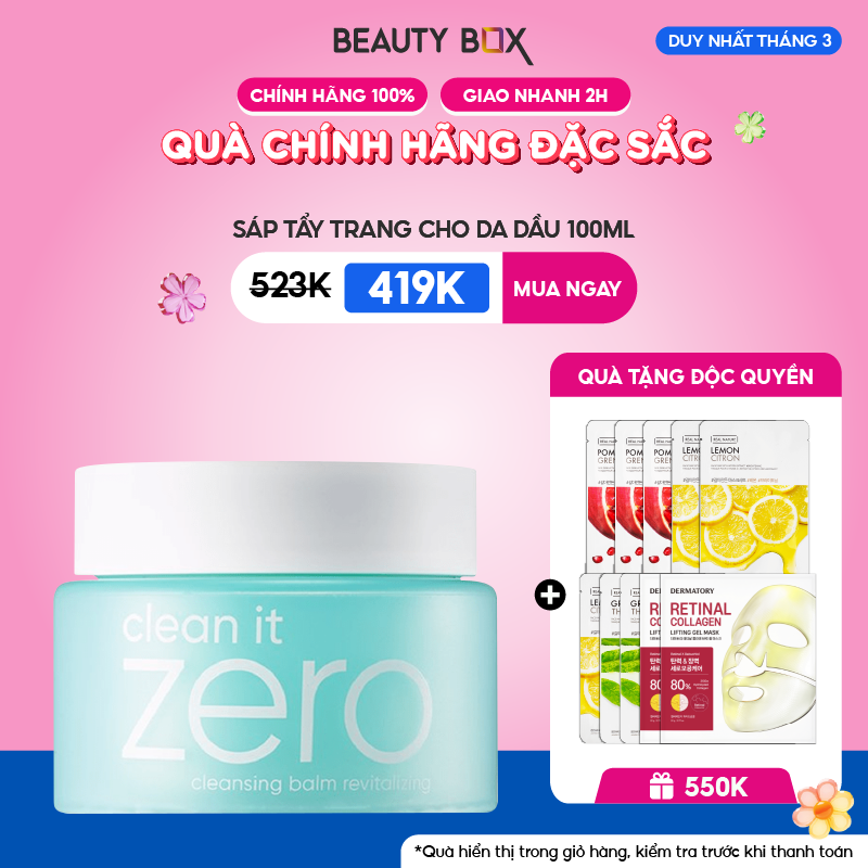 [Săn Sale]Sáp Tẩy Trang Banila Co Clean It Zero Cleansing Balm Revitalizing 100Ml