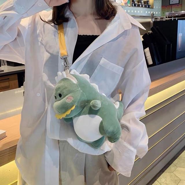 [HCM]Túi đeo vai đeo chéo hình khủng long cute (Xanh và hồng)
