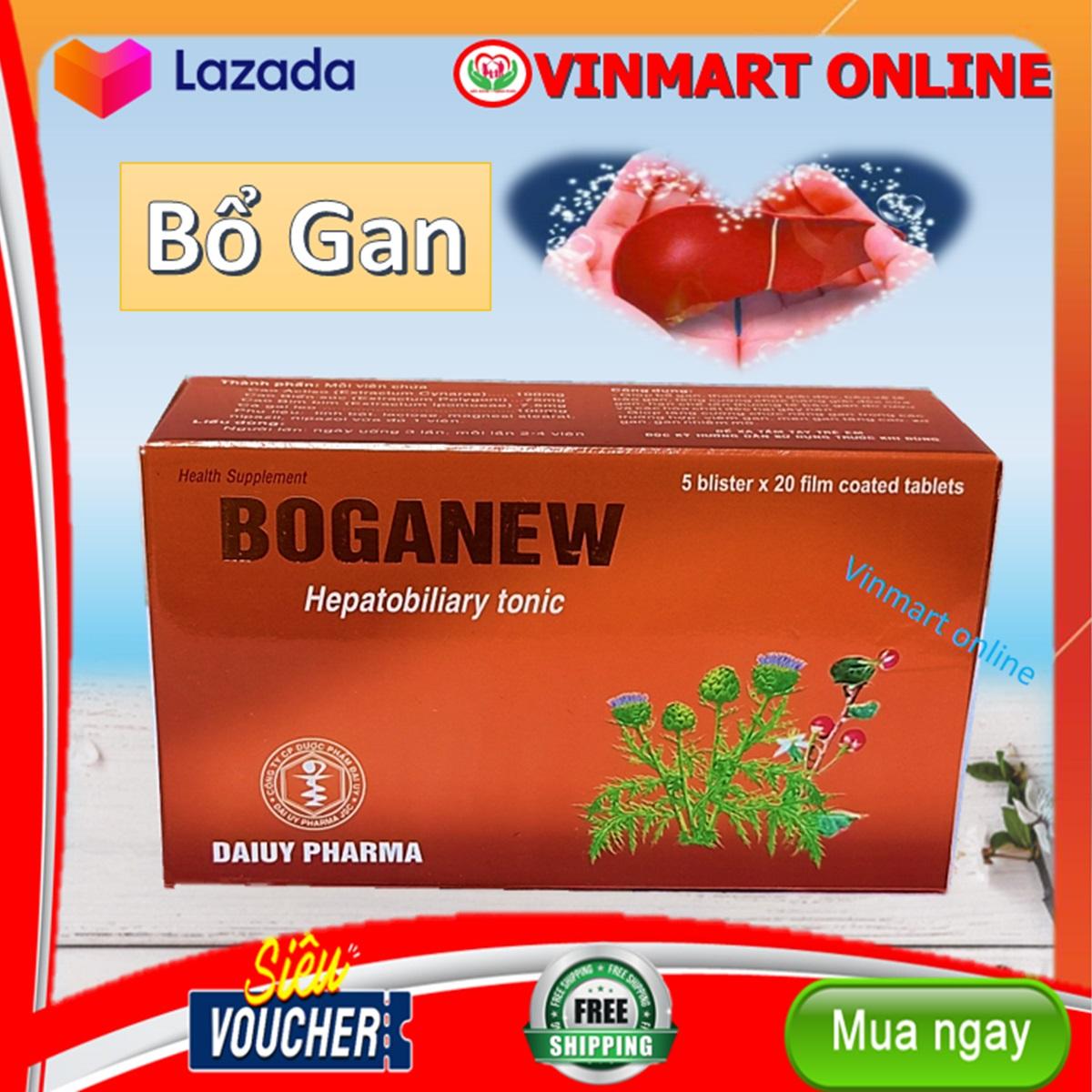 Viên Uông Bổ Gan Boganew - Giúp Thanh Nhiệt, Giải Độc , Mát Gan- Hộp 50 viên- HSD 2023