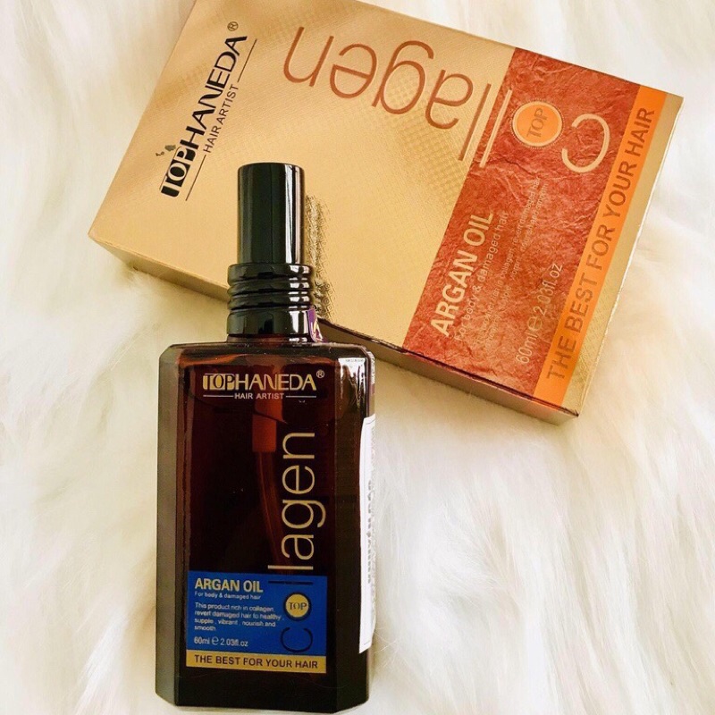 Tinh Dầu Dưỡng Tóc Khô Yếu Haneda Collagen Argan 60Ml