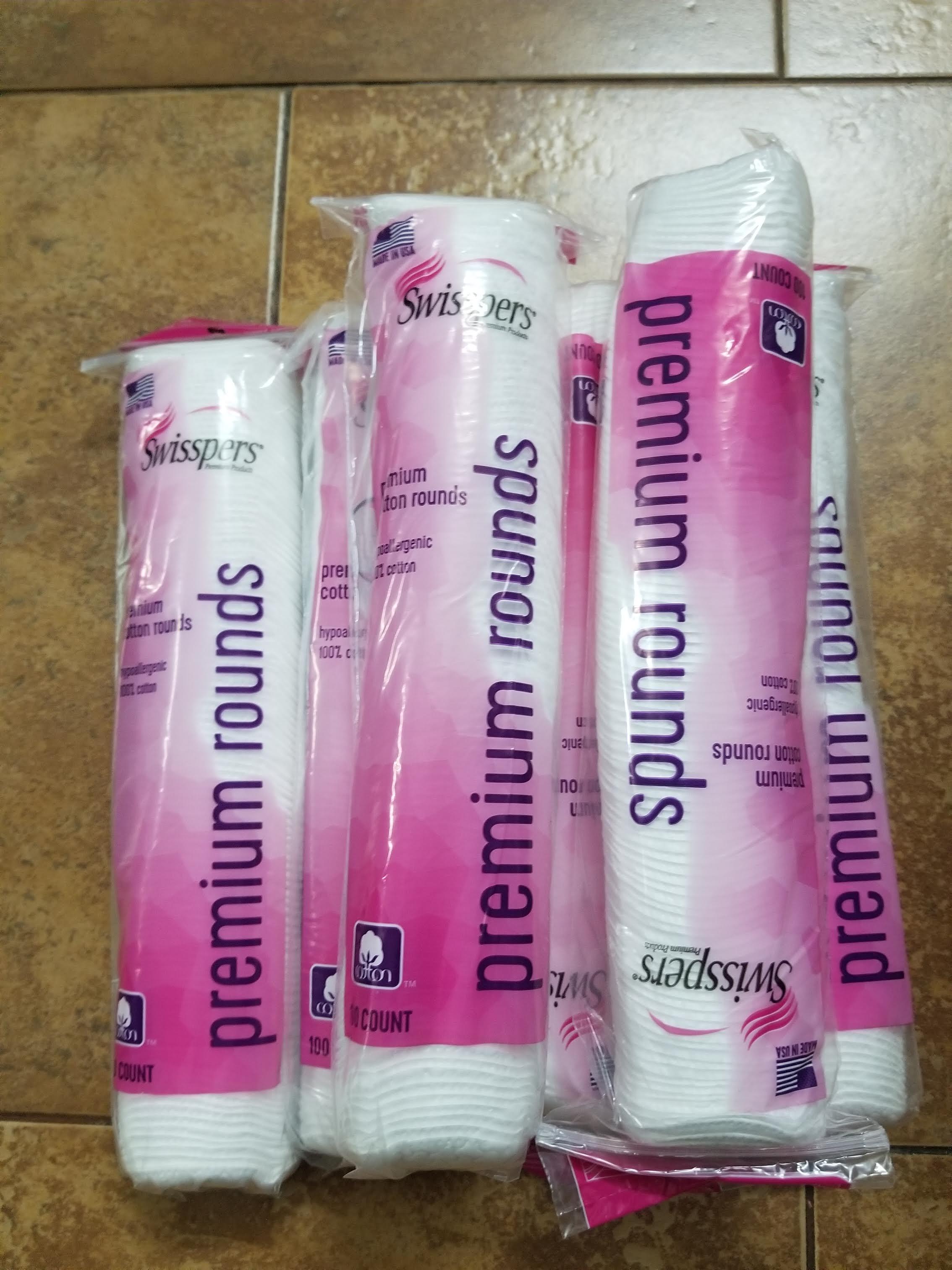 Bông tẩy trang SWISSPERS PREMIUM (cây) 100 tấm