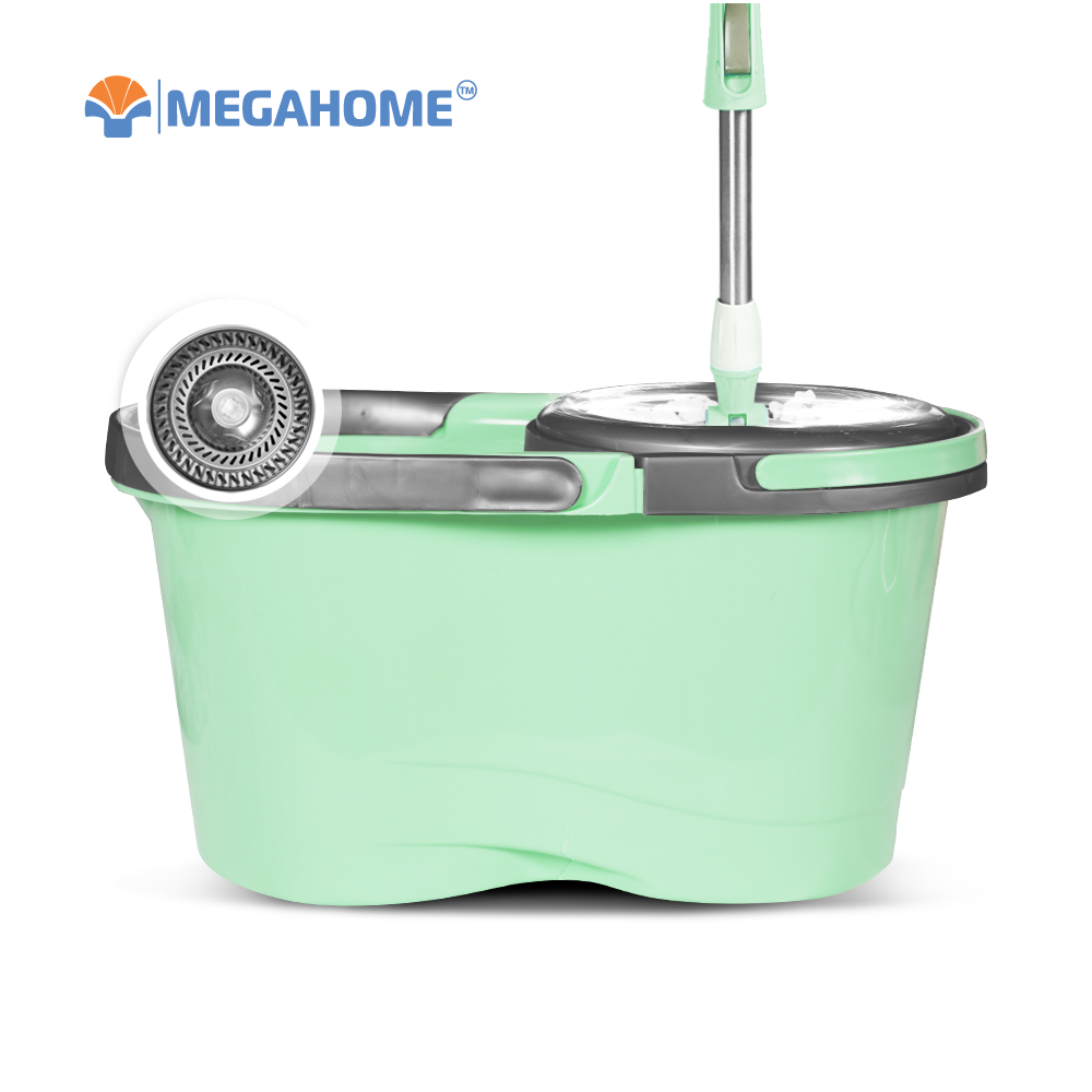 [Tặng 1 bông] Bộ Lau Nhà Megahome New X3, dung tích 16l, lồng vắt inox tháo rời, xoay 360 dộ