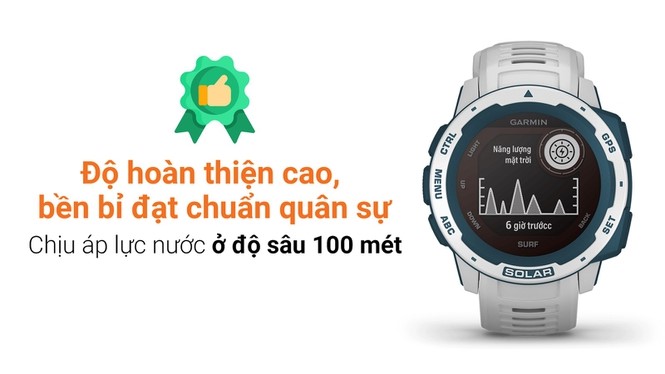 Garmin Instinct Solar GPS Smartwatch - Surf Edition
