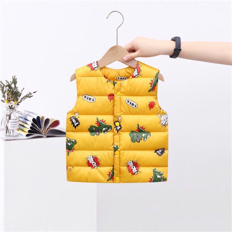 Áo gile phao họa tiết hàng quảng châu cho bé