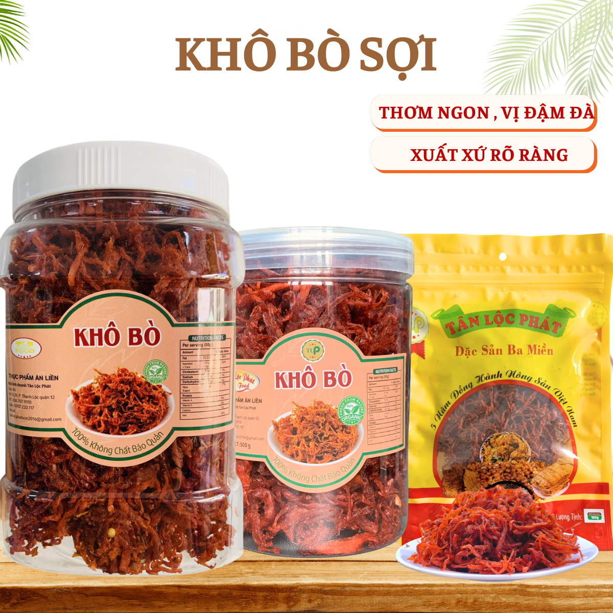 KHÔ BÒ SỢI TÂN LỘC PHÁT - BỊCH 50G