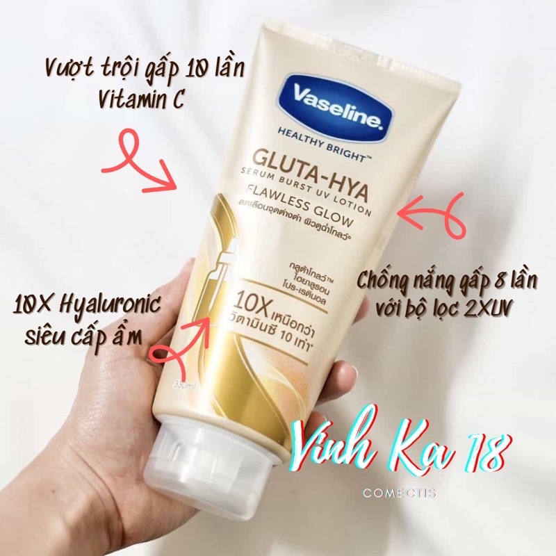 [AUTHENTIC] Vaseline Dưỡng Trắng Da 10X Serum Gluta-Hya Thái Lan 330ml