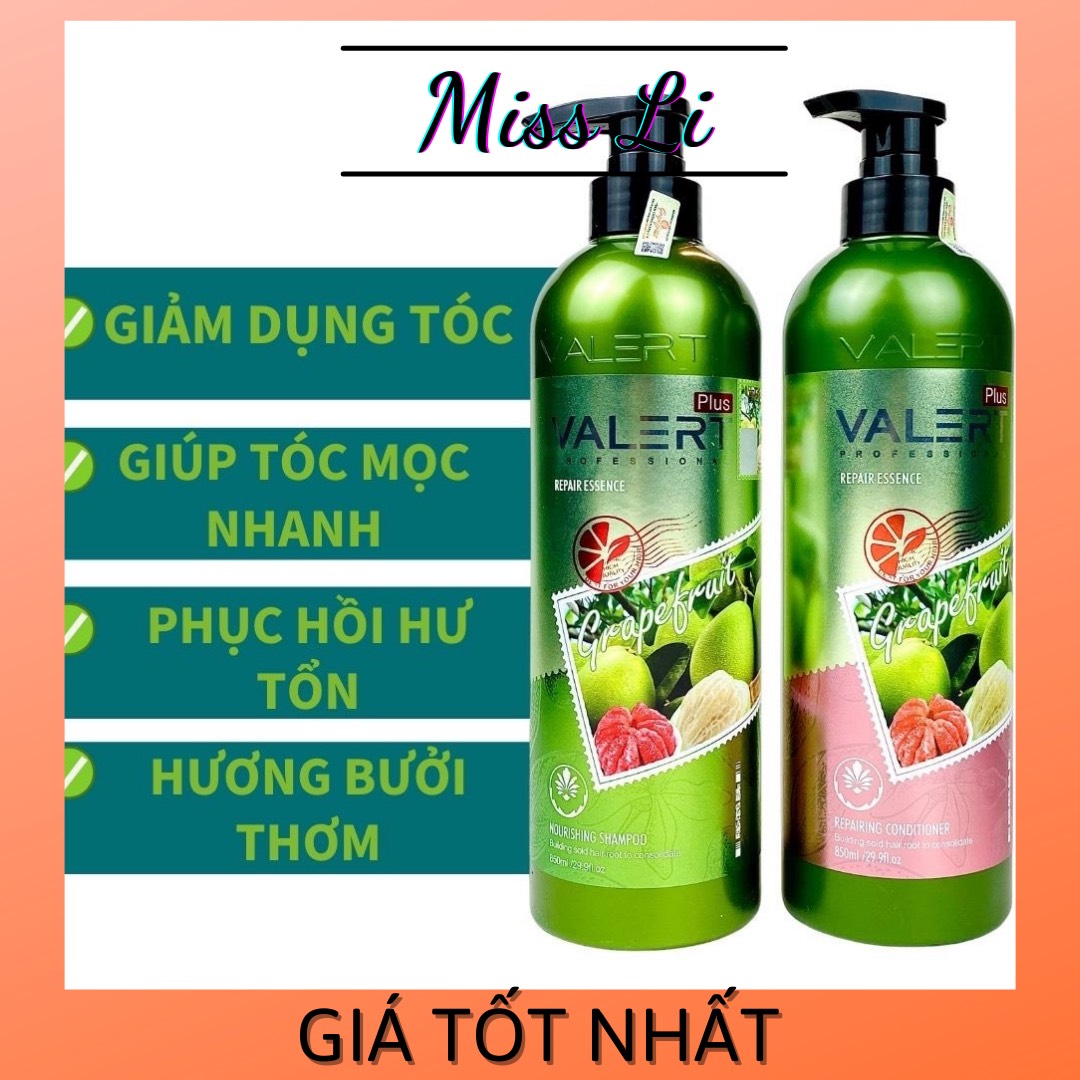 [HCM]?? [GIÁ TỐT] ?? (HOT) Cặp Dầu Gội Xả Bưởi VALERT GRAPEFRUIT PLUS 850ML