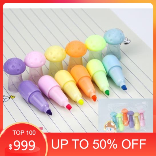 Bộ 6 Bút Đánh Dấu Highlight Hình Nấm