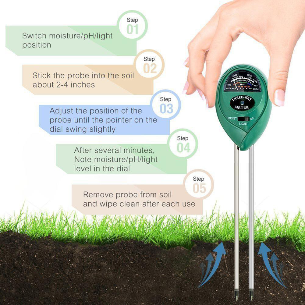 Máy đo đất, thiết bị đo PH đất 4-1 (PH, độ ẩm, ánh sáng, nhiệt độ) máy đo đất chính xác cao