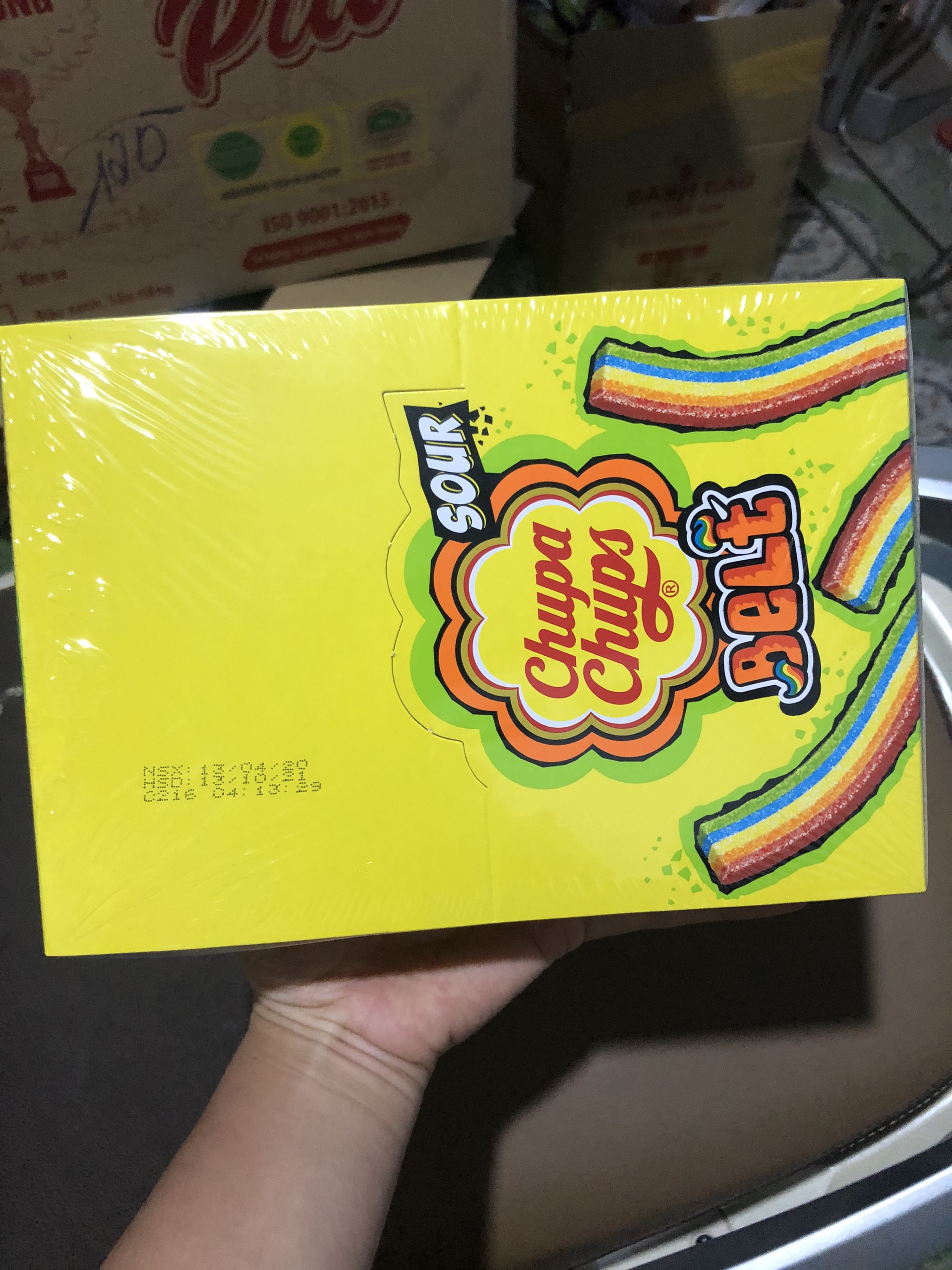 Kẹo Dẻo Chupa Chups Sour Belt (Hộp 32 thanh)