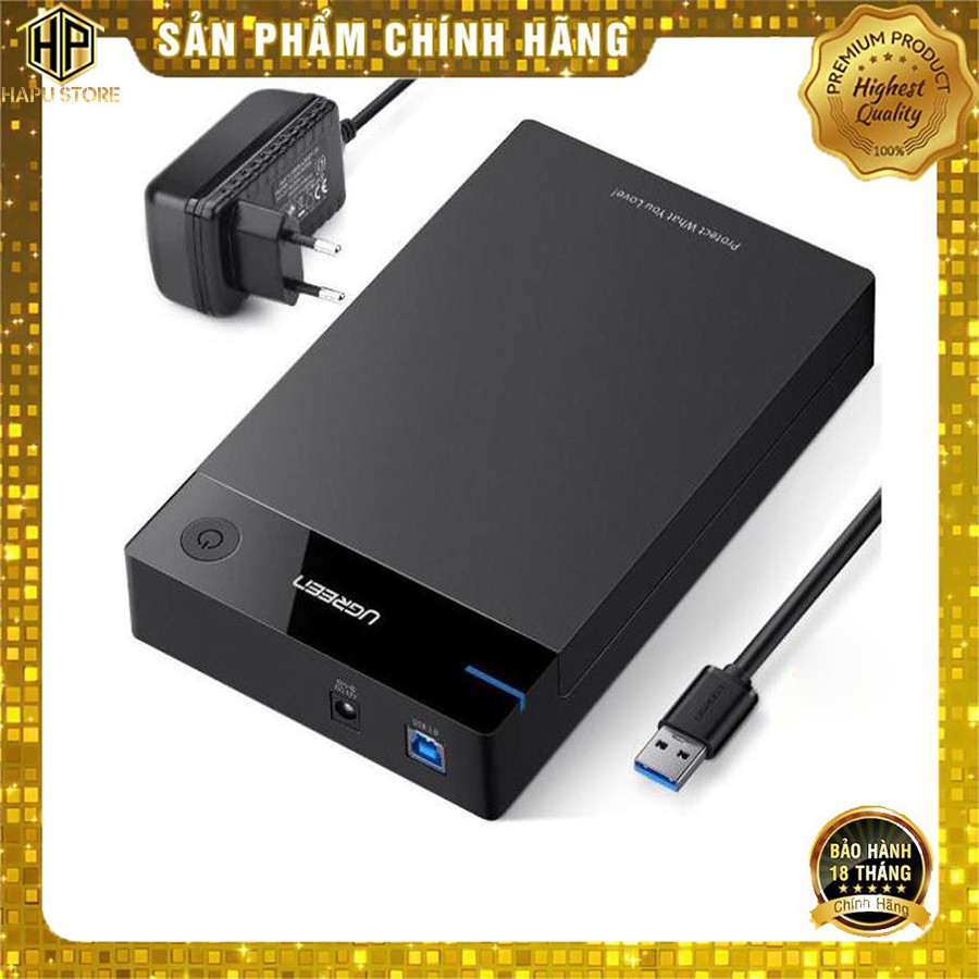 Ugreen 50422 - hộp đựng ổ cứng 3.5 inch hỗ trợ 10 tb chính hãng - hapustore