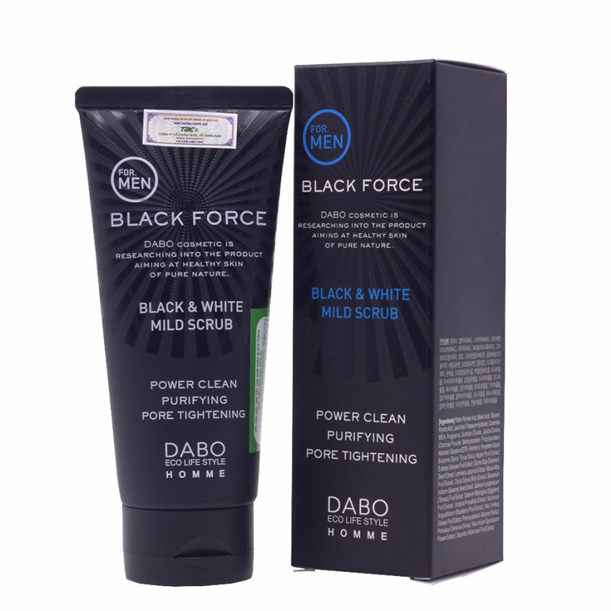 [HCM]Sữa Rửa Mặt Cho Nam Sạch Nhờn Ngừa Mụn Sáng Da Than Hoạt Tính Dabo Black Force 120ml