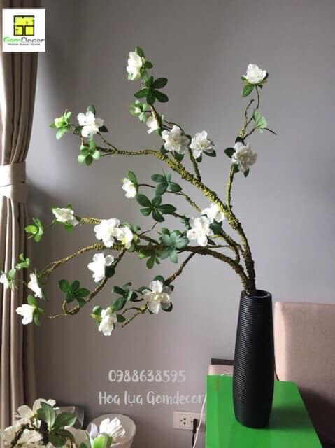 Hoa đỗ quyên giả hoa lụa đẹp trang trí cao cấp