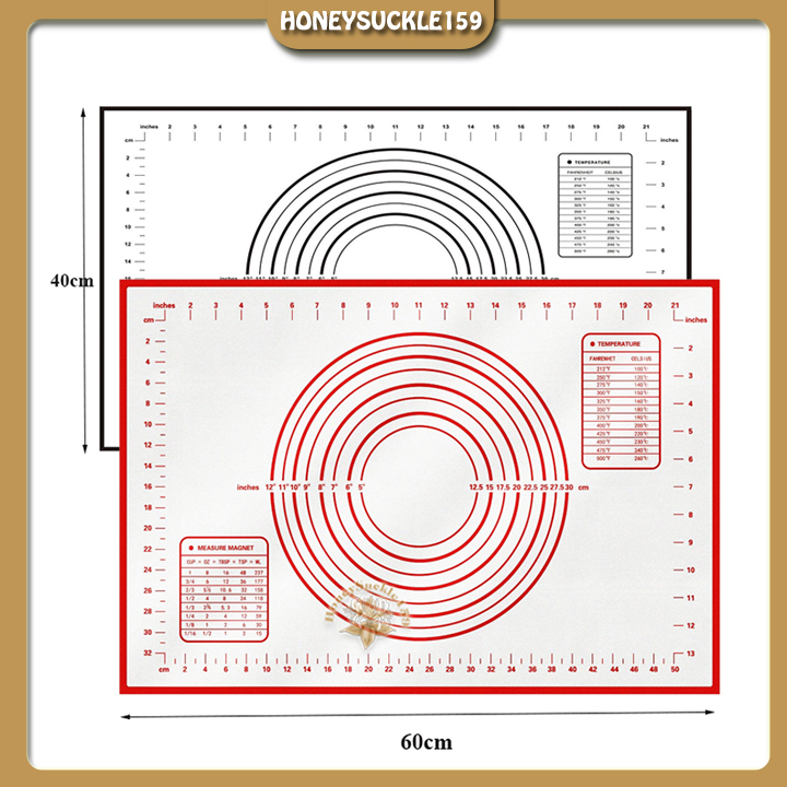 Tấm Lót Nướng Và Nhào Bột Chống Dính Sợi Thủy Tinh/Silicone Pastry Rolling Mat 60*40cm (Đỏ)