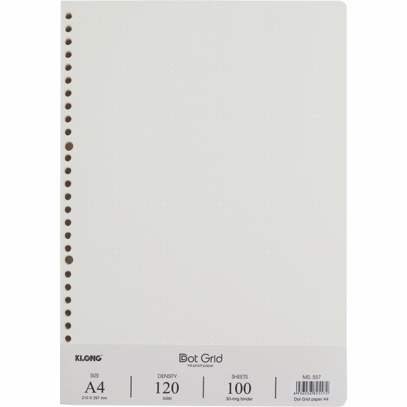 [HCM]KLONG Sổ Dot Grid Còng Sắt 30 Chấu A4 - 80 tờ  MS: 541