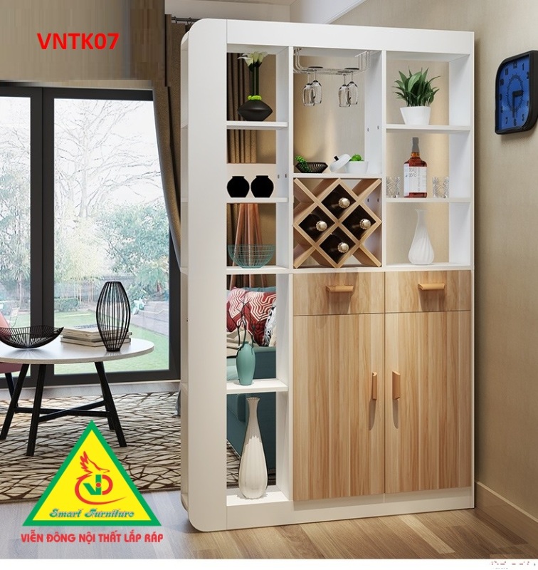 Tủ kệ trang trí kiêm vách ngăn phòng VNTK07 - Nội thất lắp ráp Viendong Adv