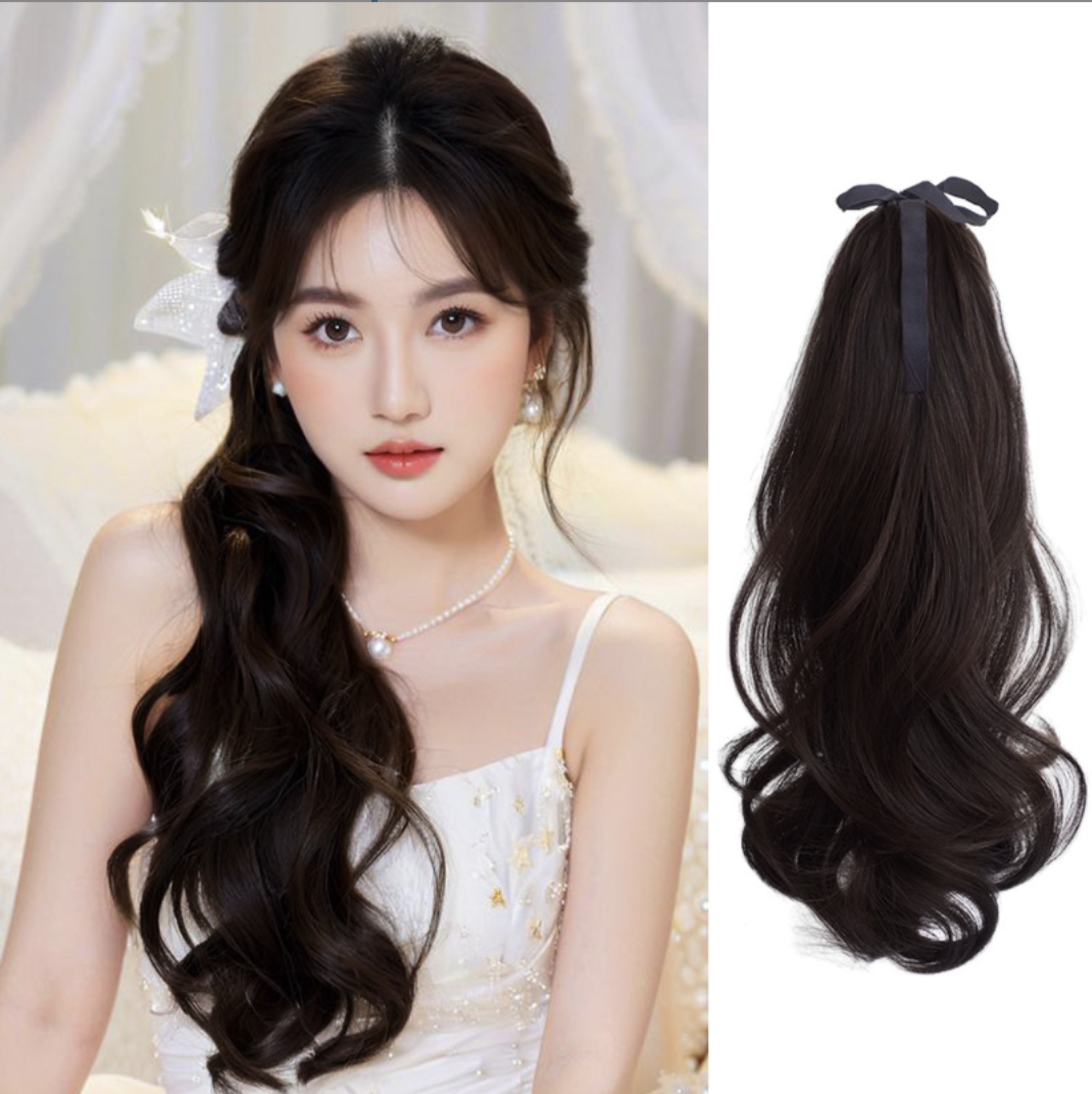 Ngoặm kẹp đuôi tóc giả thời trang ( dài 40cm )