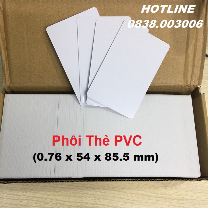Phôi Thẻ Nhựa PVC mặt bóng dùng cho máy in nhiệt (100 thẻ)