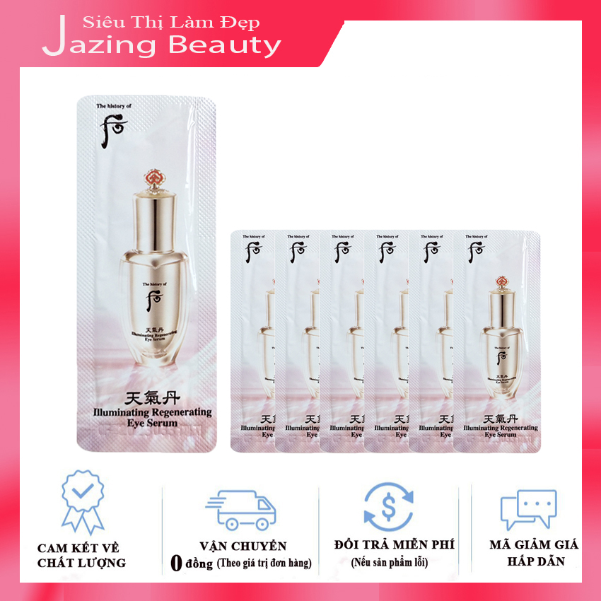 [Hỗ Trợ Ship + Hoàn Tiền 12%] Combo 10 Gói Sample Serum Dưỡng Sáng Tái Sinh Vùng Mắt  Whoo Cheongidan Illuminating Regenerating Eye Serum 1ml x 10