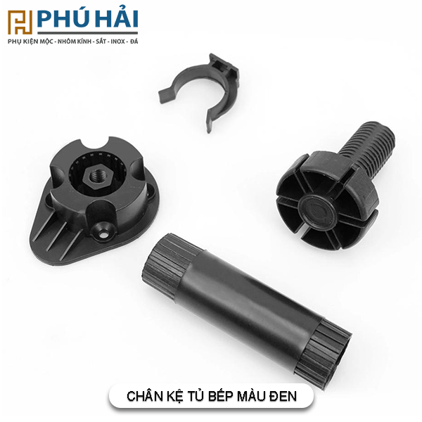 Chân nhựa tủ bếp đen có tăng chỉnh (cái)