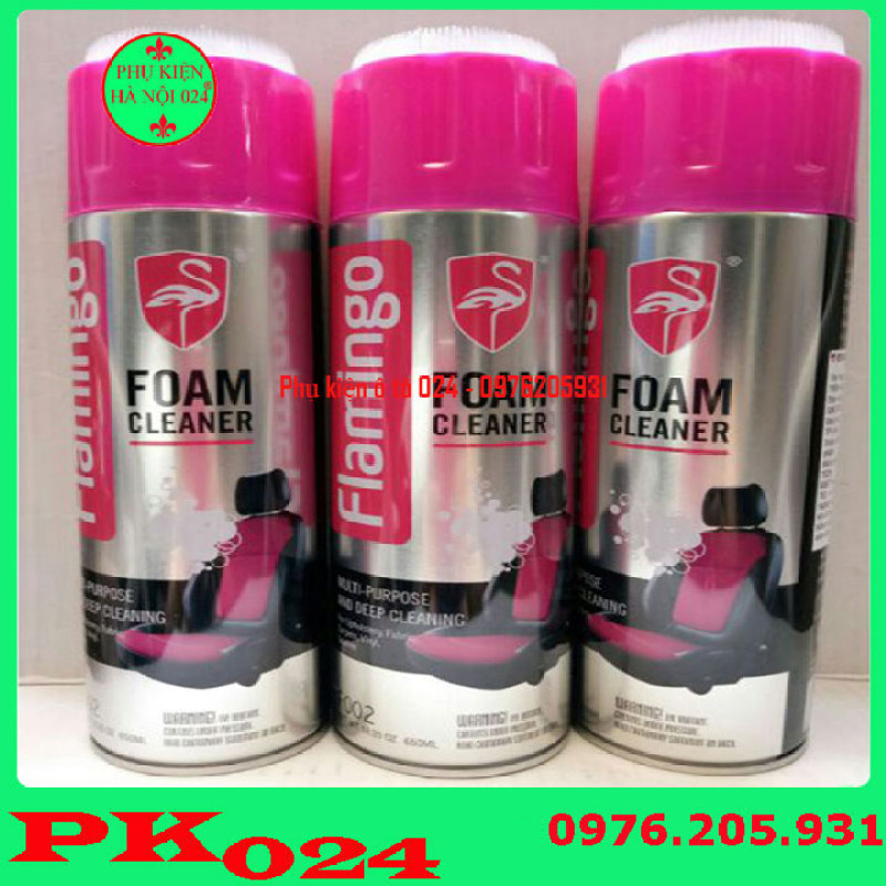 xịt bọt ô tô - Combo 3 Bình Xịt Bọt Vệ Sinh Nội Thất Ghế Da Ô Tô Flamingo F002 650ml