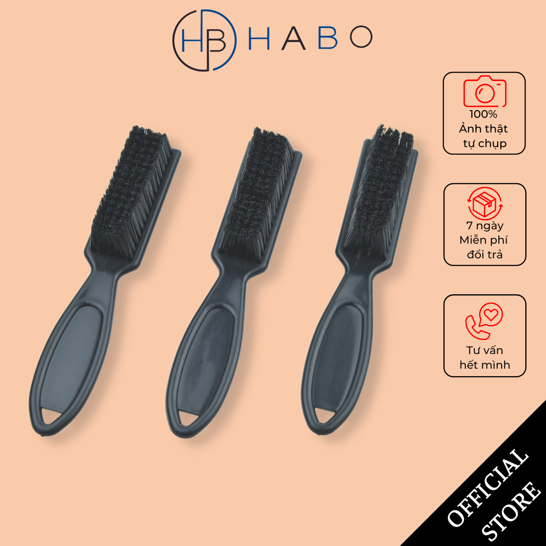 Lược phủi tóc, cọ phủi tóc, chổi phủi tóc chuyên Fade cho thợ tóc, barber shop