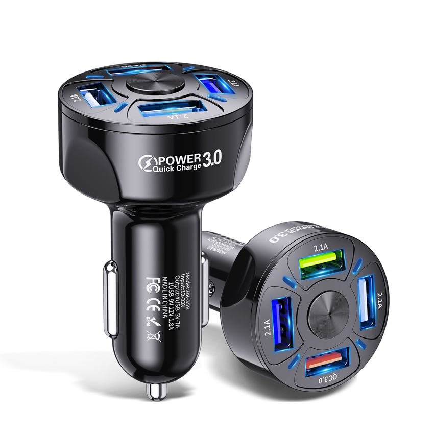 Tẩu Sạc Ô Tô 4 Cổng USB VERSION 2 (Có 1 Cổng Quick Sạc Nhanh 3.0)