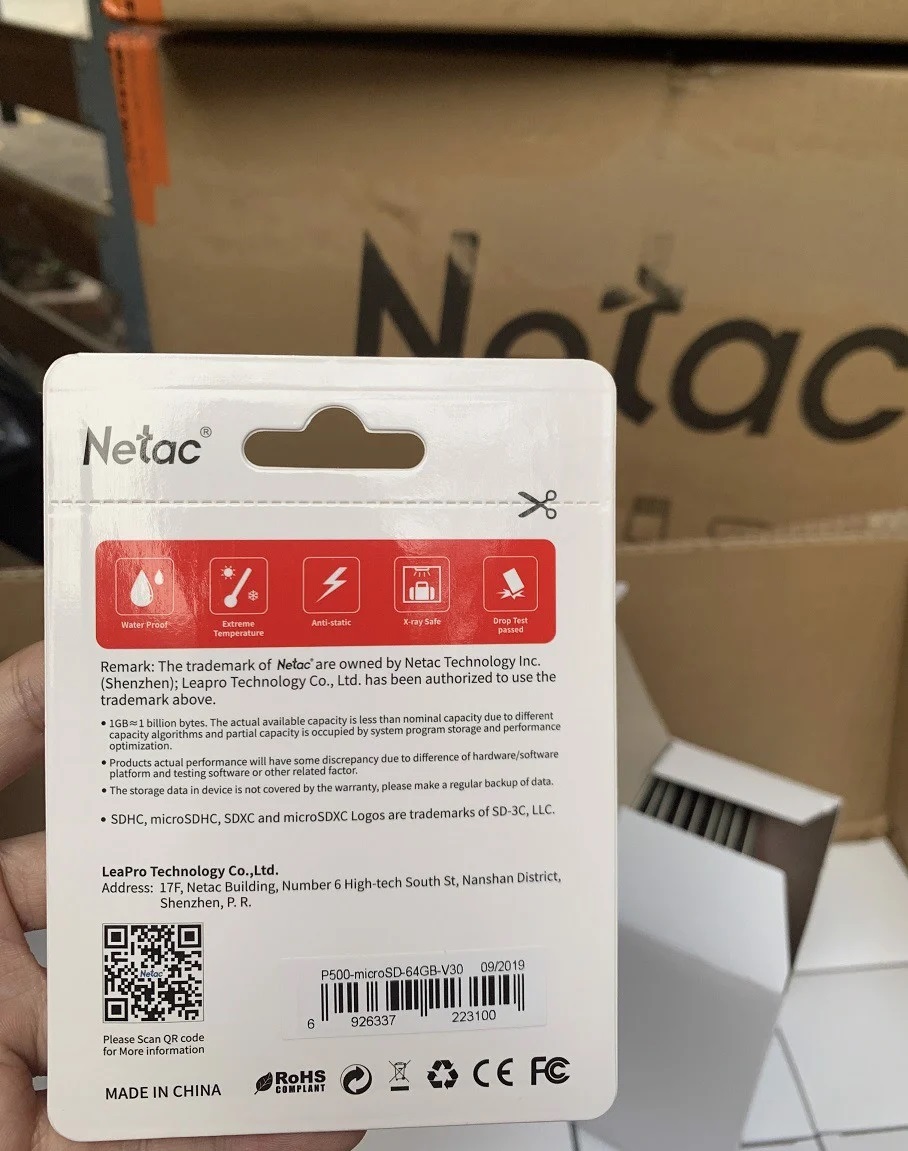 Thẻ nhớ MicroSD 64Gb Netac U3 Pro 108Mb/s