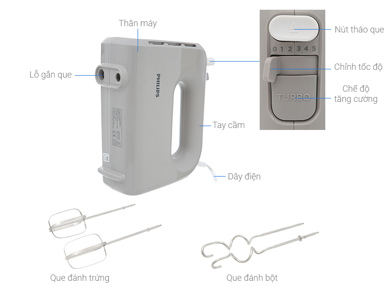 [FREESHIP MAX] [HCM]Máy đánh trứng PHILIPS HR3705 - Hàng chính hãng