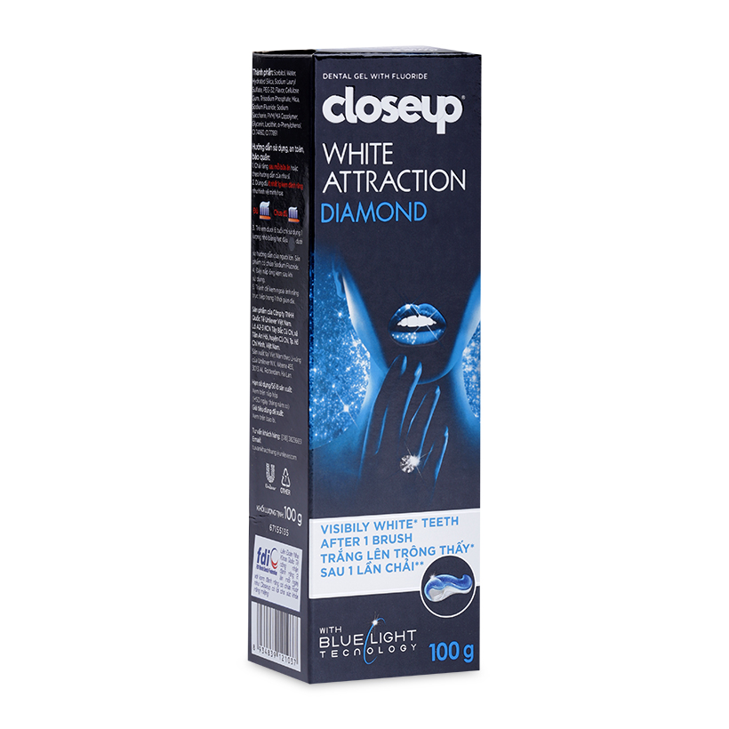 Kem đánh răng dạng gel Closeup White Attraction Diamond (100g)