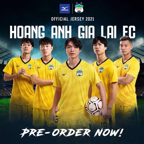 ÁO ĐẤU BÓNG ĐÁ HAGL 2021 MIZUNO