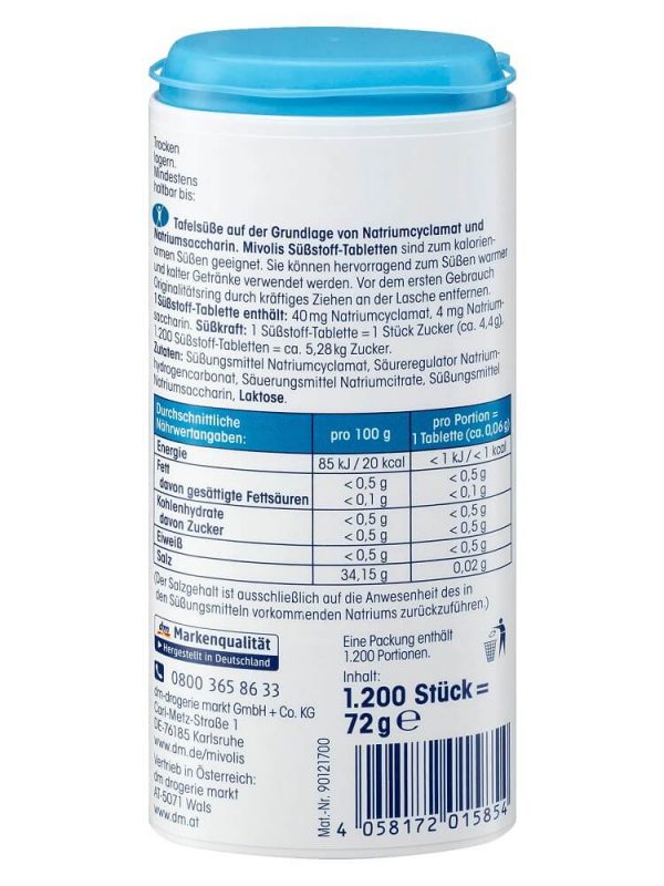 Viên Đường Ăn Kiêng Mivolis Substoff, 1200 Viên