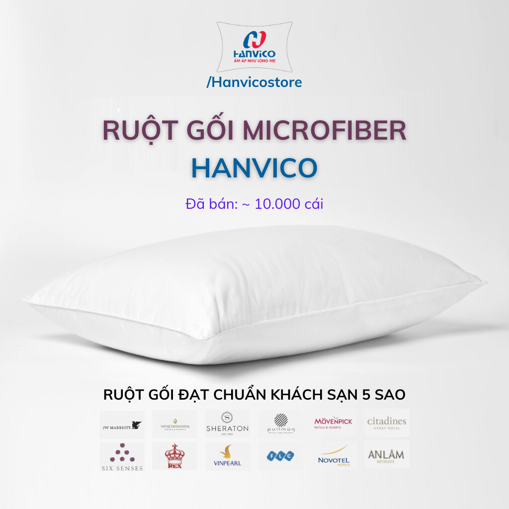 Ruột gối khách sạn Microfiber Hanvico cao cấp