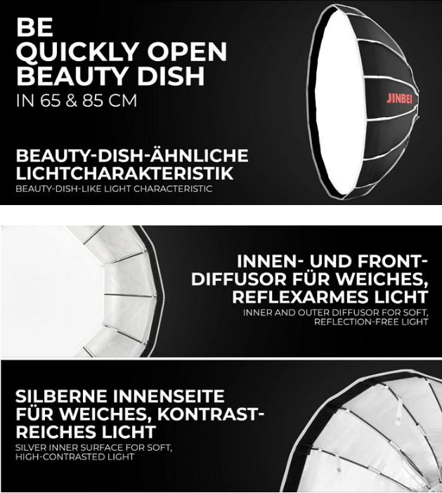 SOFTBOX DÙ BEAUTY DISH JINBEI 65CM