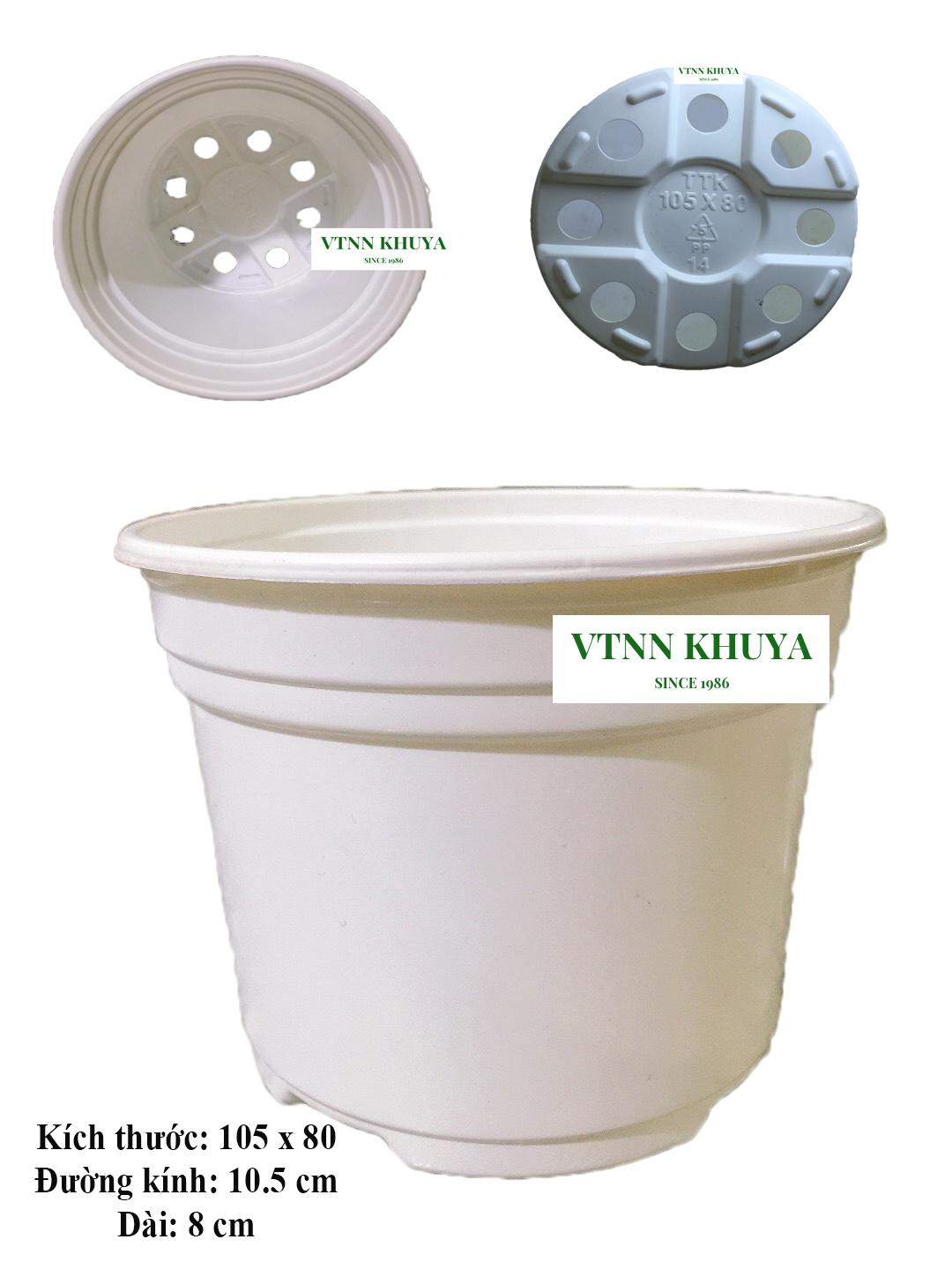 5 chậu trồng cây nhựa pp 105x80 trắng