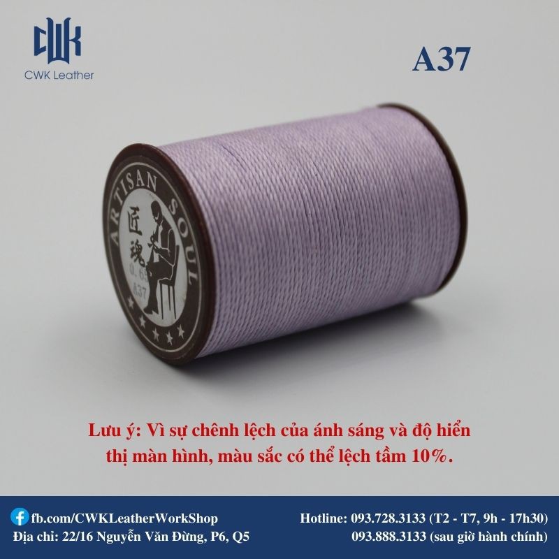 Chỉ sáp 0.65mm may đồ da, thắt vòng tay macrame Artisan Soul (tông nâu-tím-cơ bản)