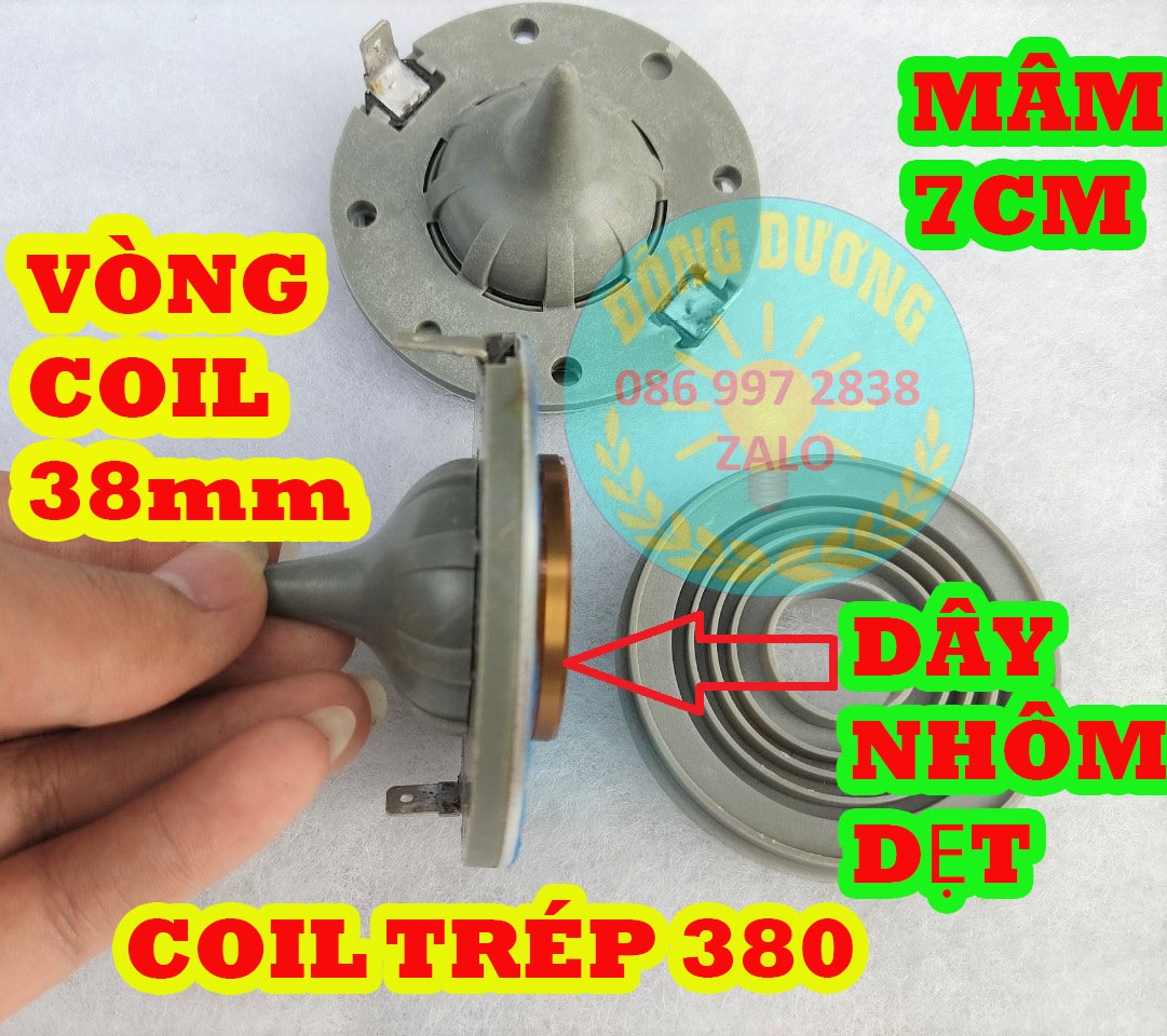 CÔN LOA TRÉP 38MM DÂY NHÔM DẸT - GIÁ MỘT CÁI
