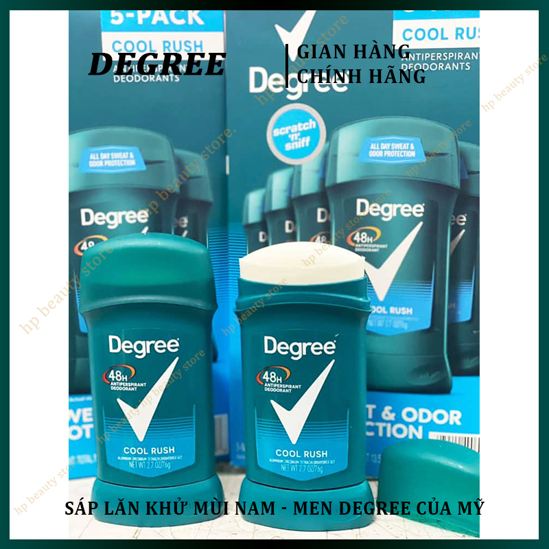 Sắp Lăn Khử Mùi Degree Men UltraClear Black & White Cool Rush 76g Của Mỹ - lăn nách khử mùi hôi Nam
