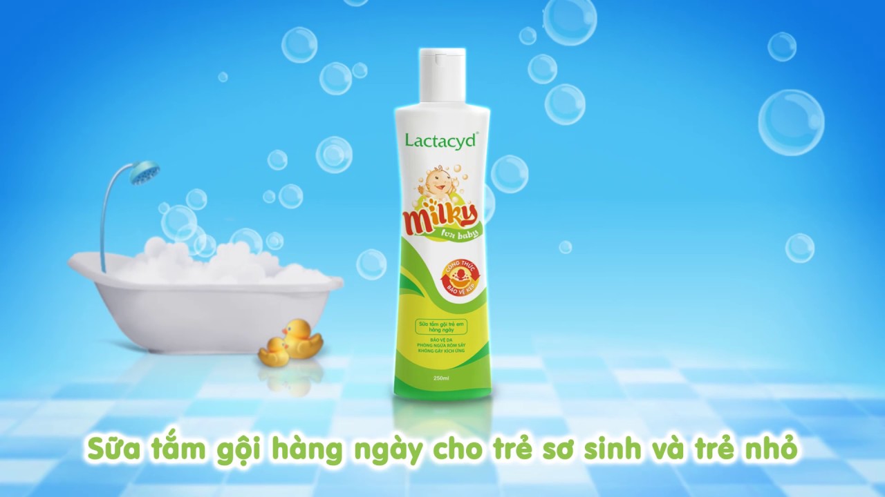 [HCM]Sữa tắm gội cho bé Lactacyd Milky 250ml