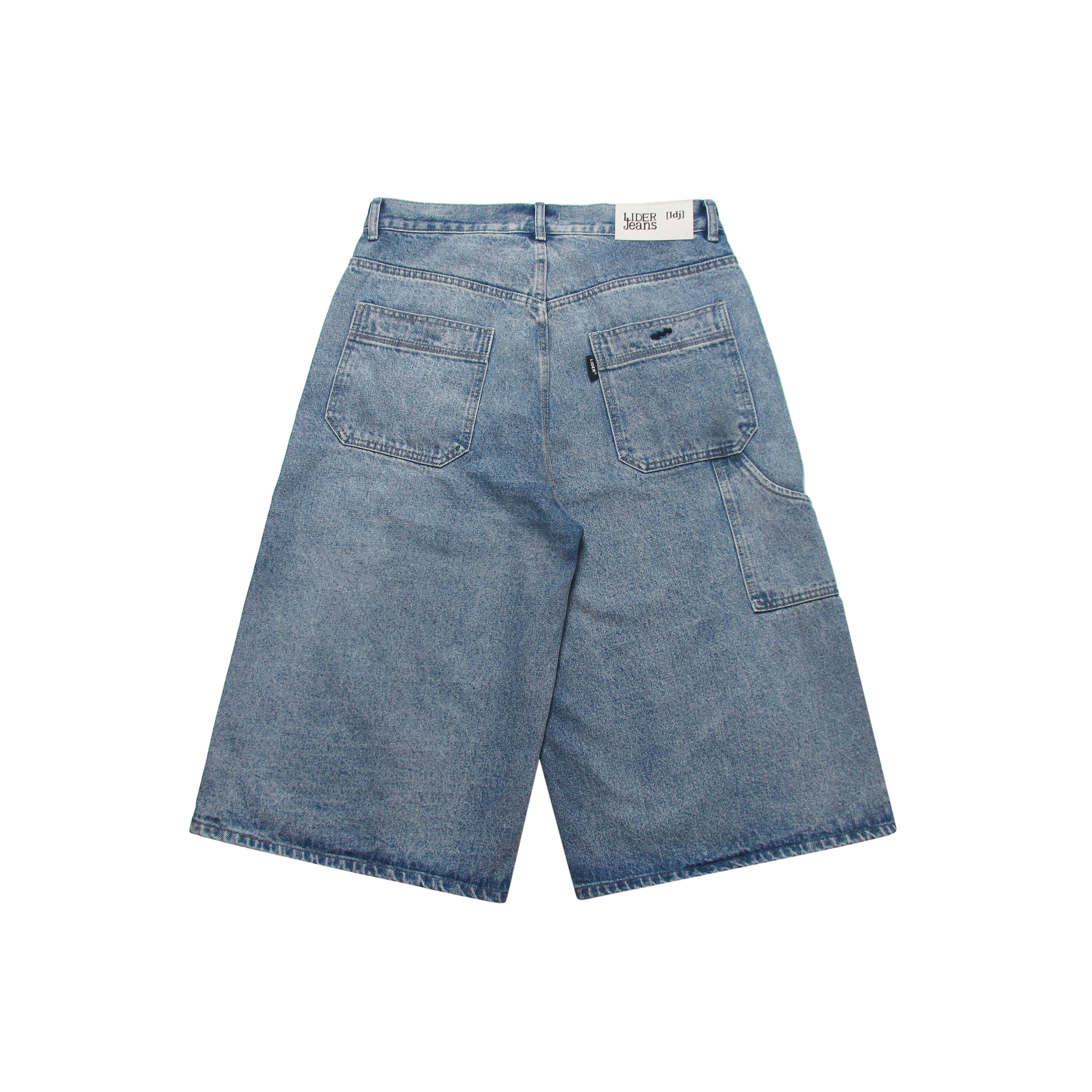 CARPENTER DENIM SHORTS - Light Blue