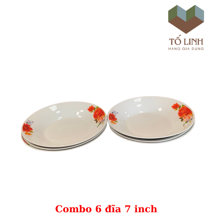 Combo 5 đĩa gốm sứ cao cấp 15.5cm,set bộ 5 đĩa gốm sứ cao cấp