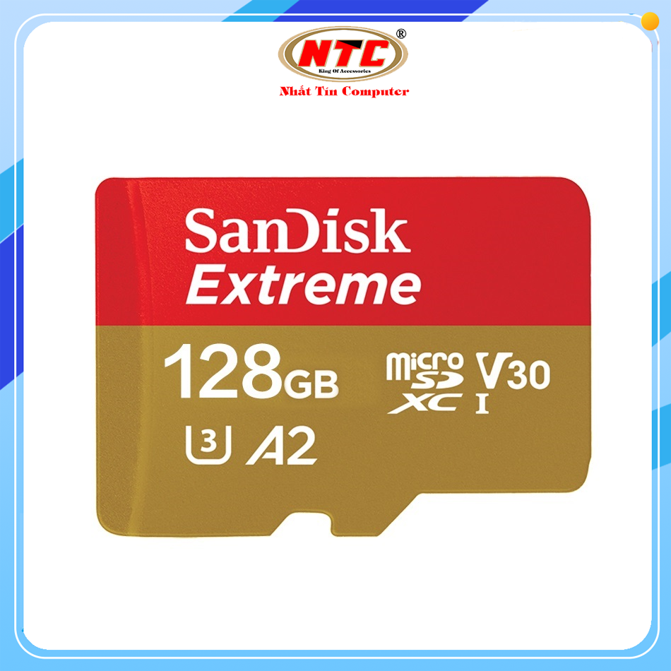 Memory card microSDXC SanDisk Extreme V30 U3 4K A2 128GB R160MB/s W90MB/s (yellow)