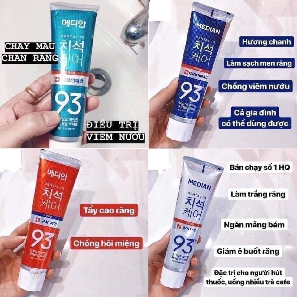 (CHÍNH HÃNG) KEM ĐÁNH RĂNG, TRẮNG RĂNG MEDIAN 93% HÀN QUỐC 120g