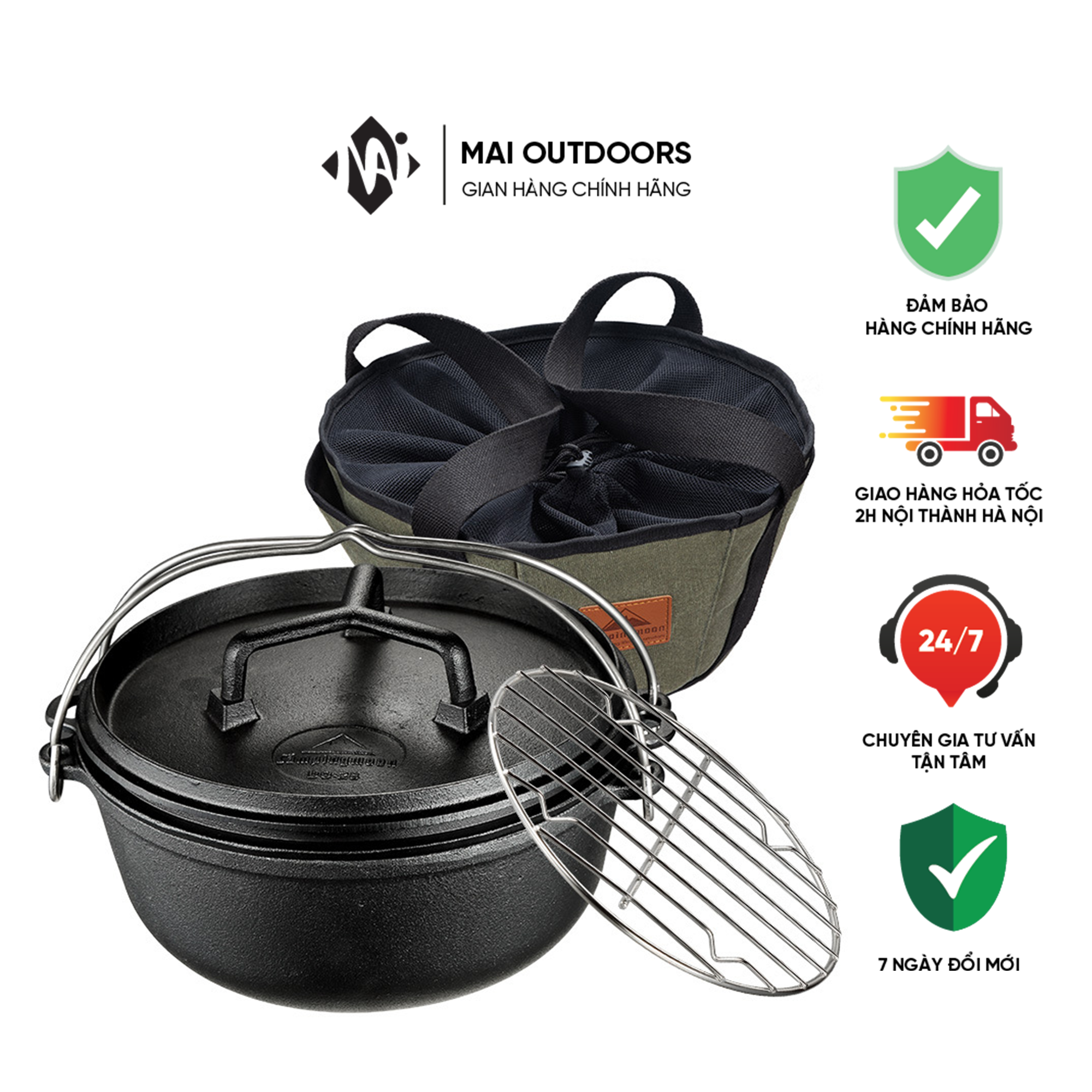 Nồi gang dã ngoại đa năng Campingmoon DO-28