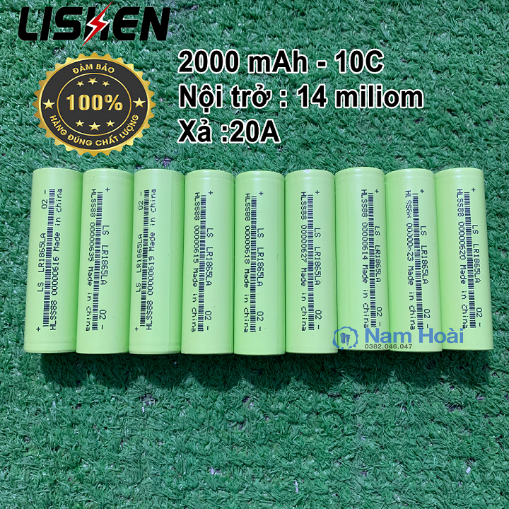 [HCM]Cell pin 18650 Lishen 2000mah-10C (Xả 20A)