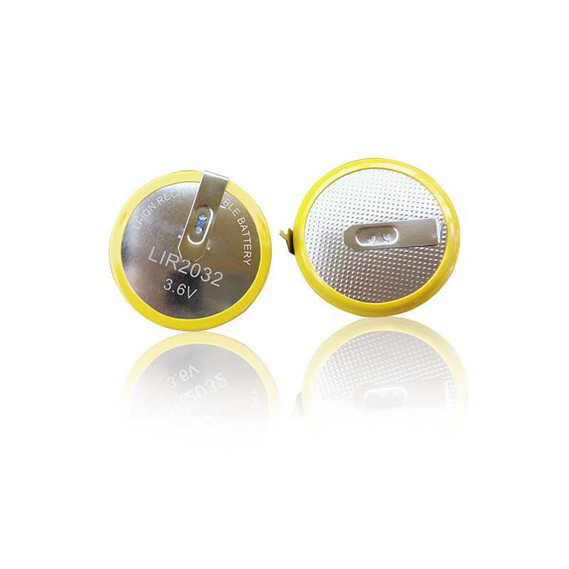 Pin sạc LIR2032 3.6V Lithium hàn chân