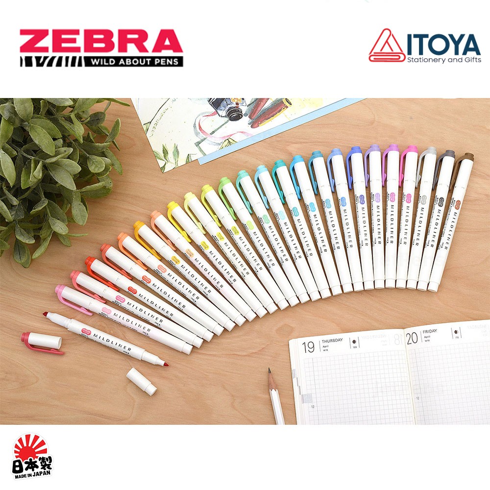 Bút Đánh Dấu Highlight Zebra Mildliner, Set 5 Bút (Japan)