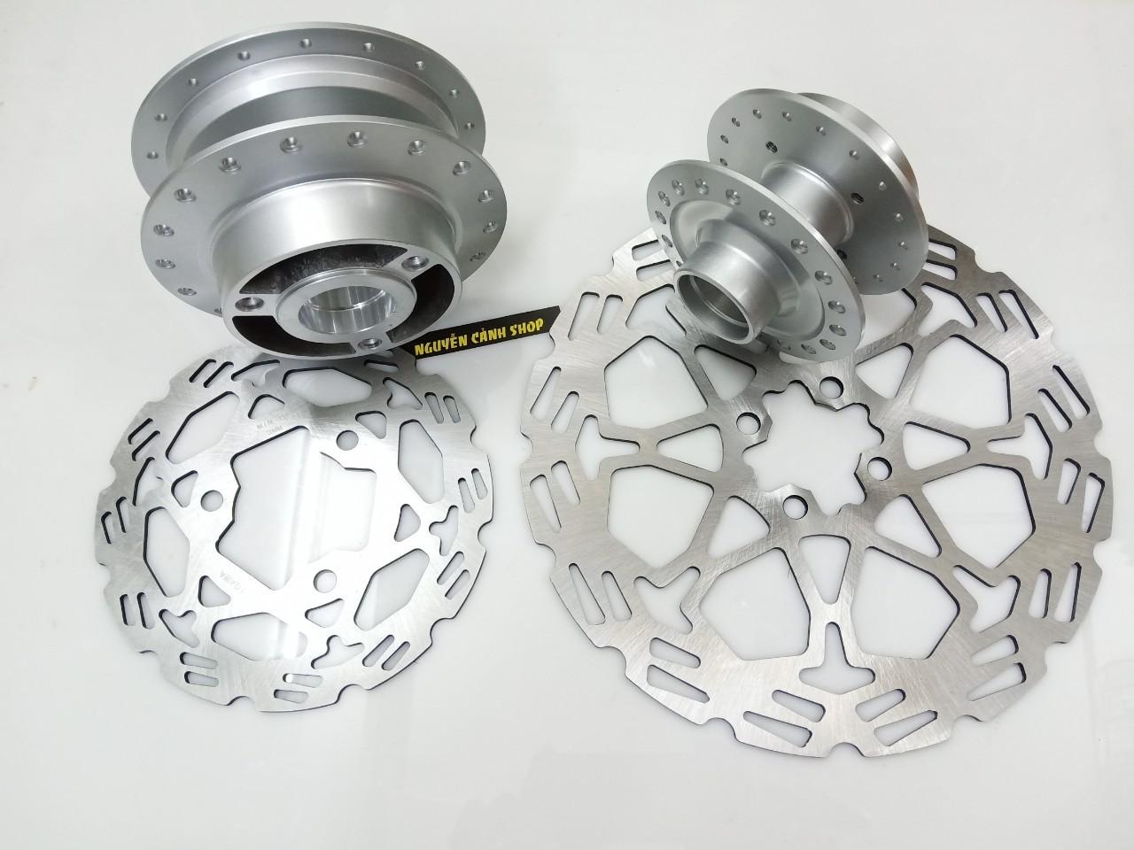 Đùm xe raider trước sau full đĩa màu bạc